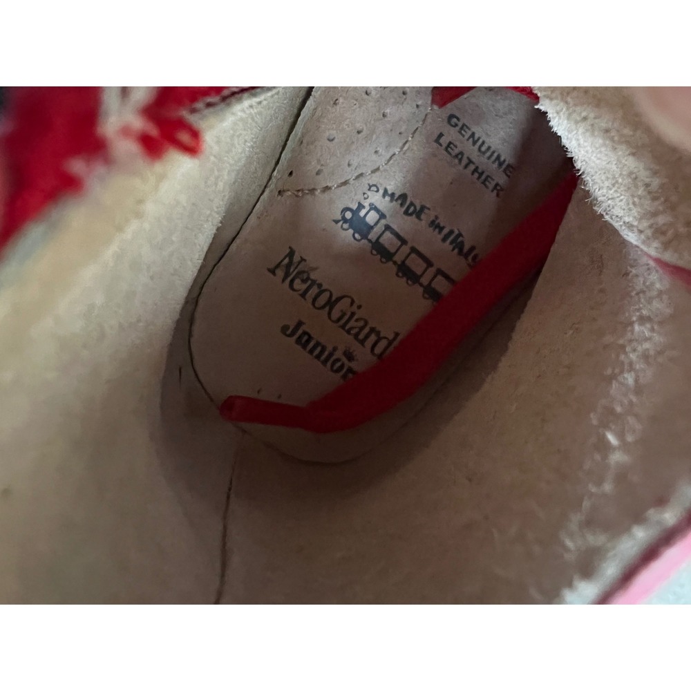 Nero Giardini Junior Red Patent Leather Combat‎ Boots Toddler Baby Size 20 4.5 - Picture 5 of 6